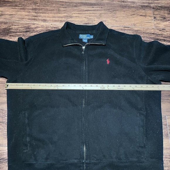Polo Ralph Lauren Full Zip Sweater Jacket Black Red Men’s Size XXL - Picture 6 of 8